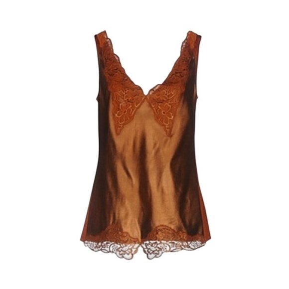 Stella McCartney Tops - Stella McCartney silk sleeveless blouse coffee colored Size 8